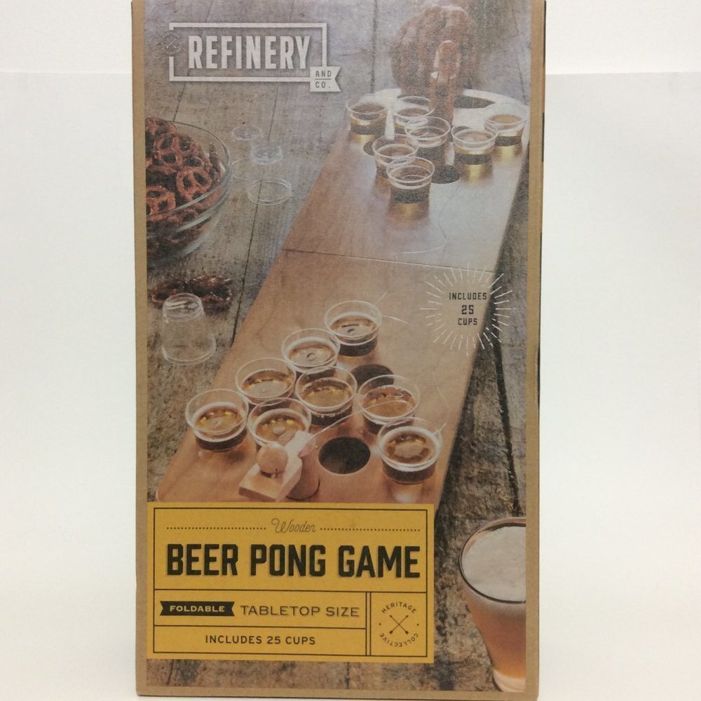 BEER Pong Game Wooden Foldable Tabletop Size